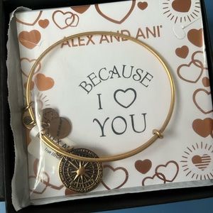 New Alex and Ani because I love you charm bangle bracelet Rafael  Gold